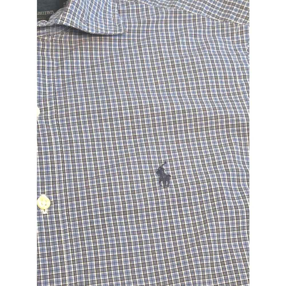 Polo Ralph Lauren Stanton Classic Fit Blue Plaid Check Shirt Mens Small S
